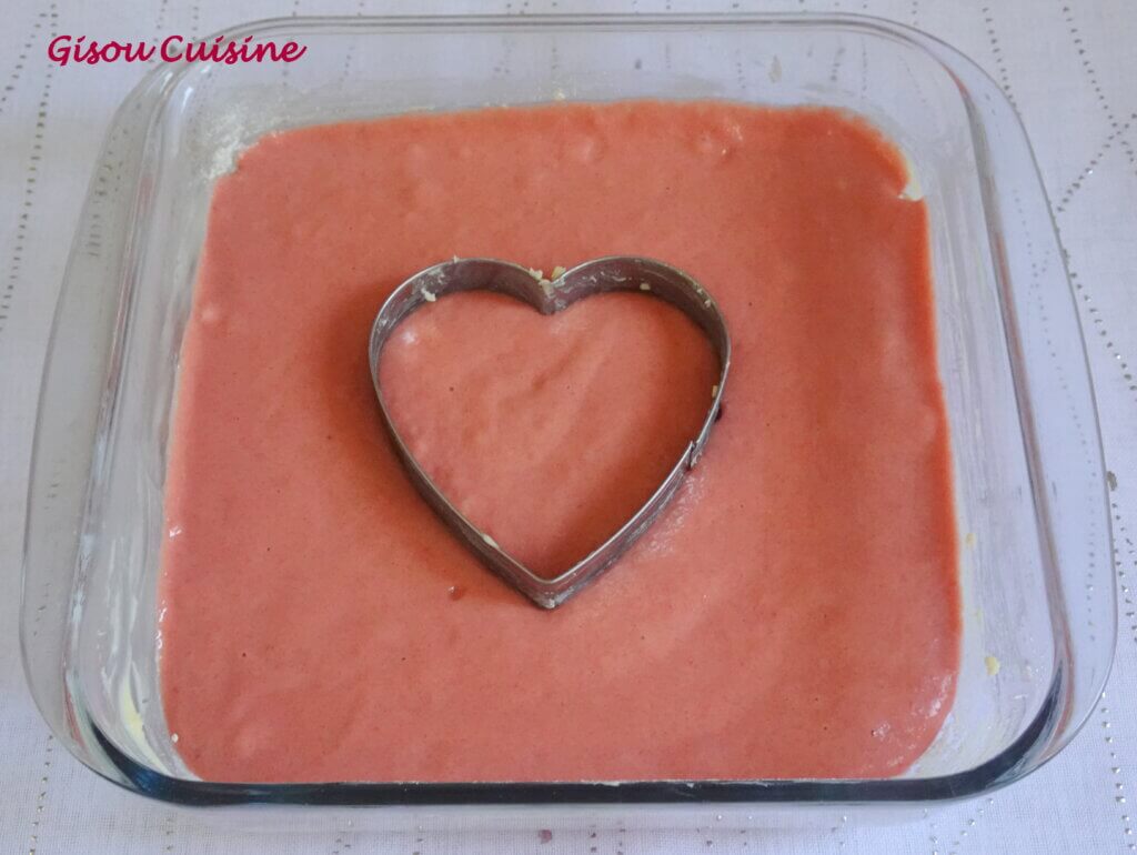pâte gâteau rose pour coeur tendre betterave rouge