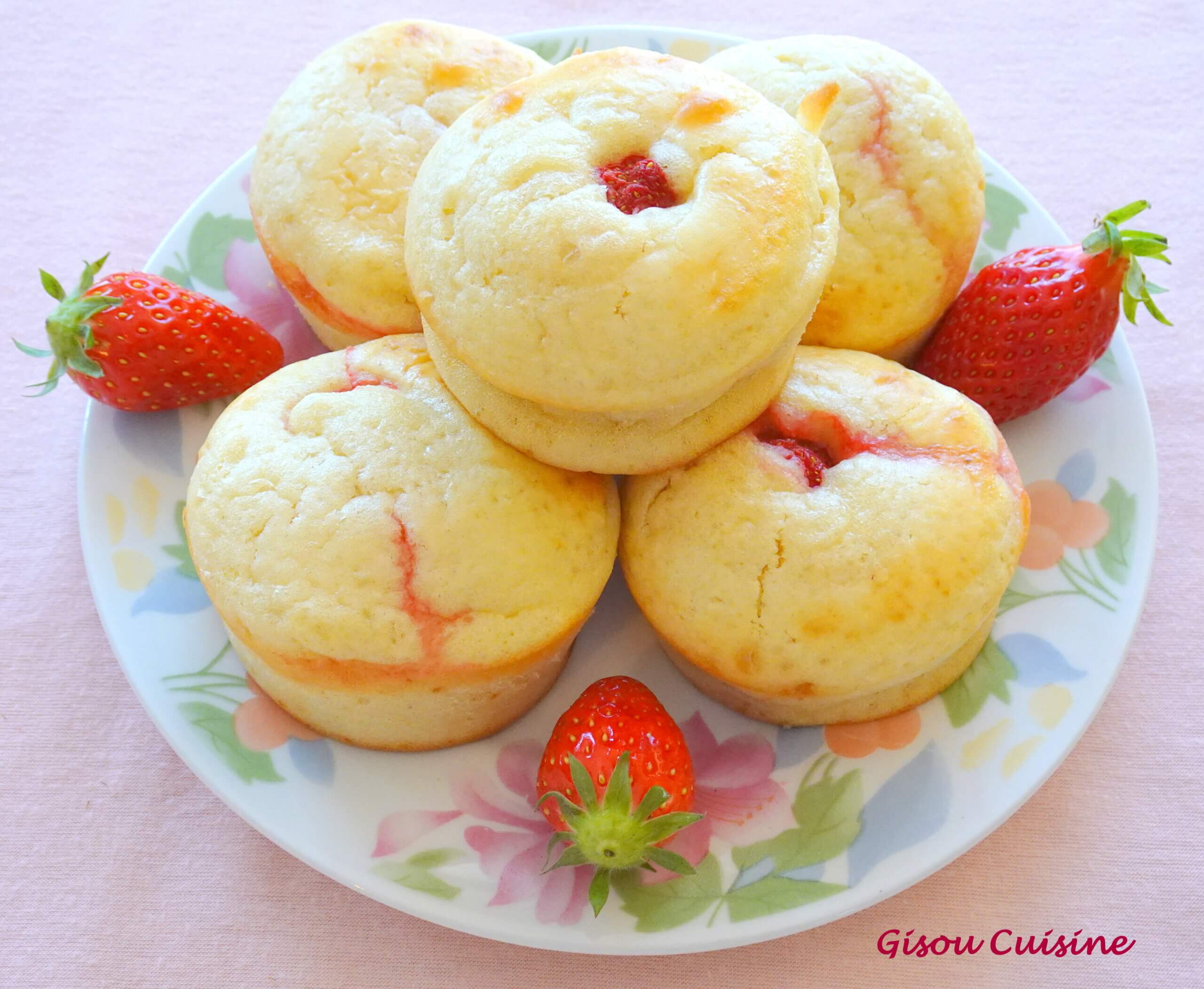 Petits muffins coeur à la fraise