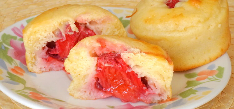 Petits muffins coeur à la fraise
