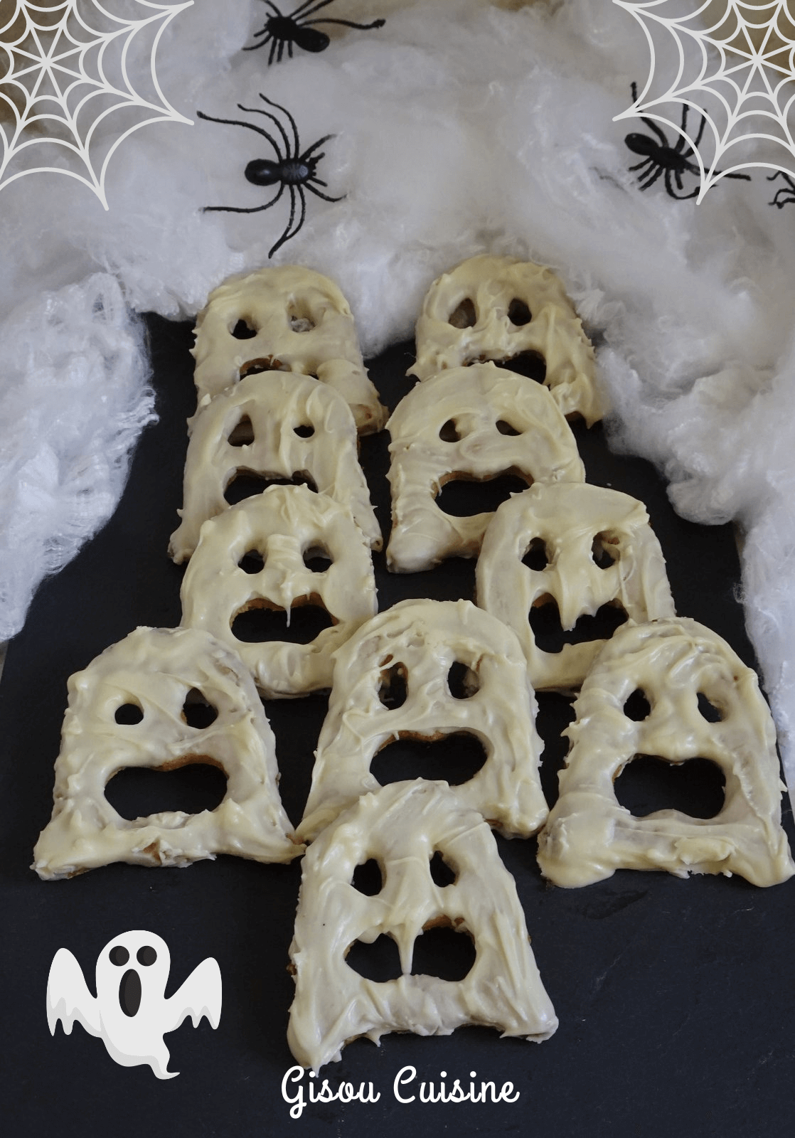 Biscuits halloween noisette et chocolat blanc