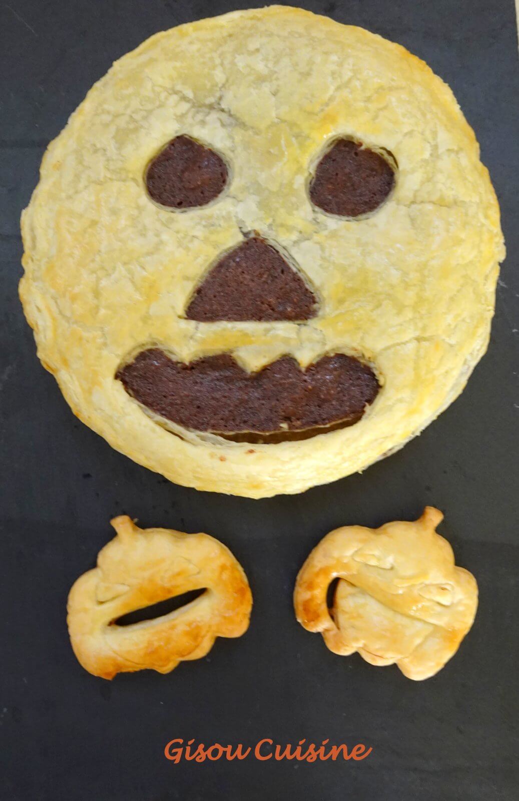Galette citrouille chocolat Halloween