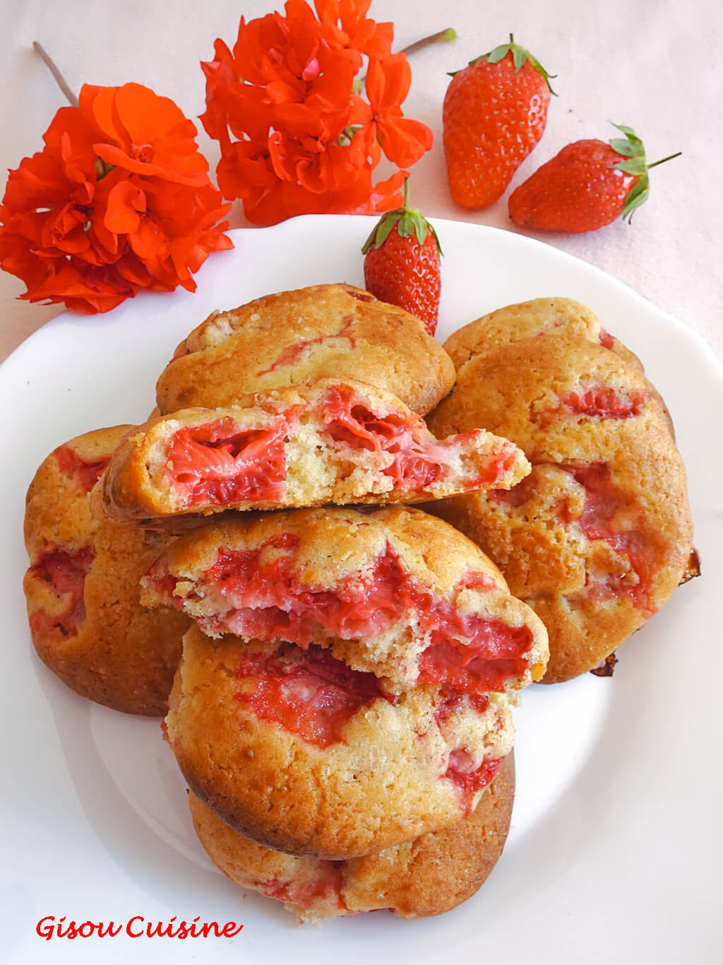 Biscuits moelleux aux fraises
