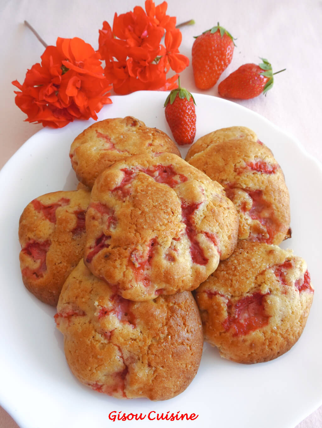 Biscuits moelleux aux fraises