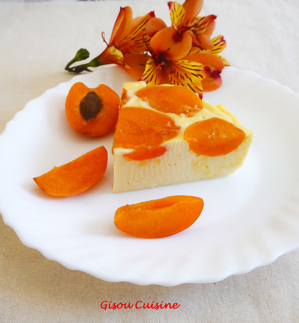 Gâteau flan protéiné abricots